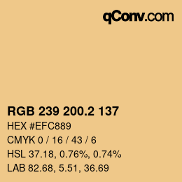 カラーコード: RGB 239 200.2 137 | qconv.com