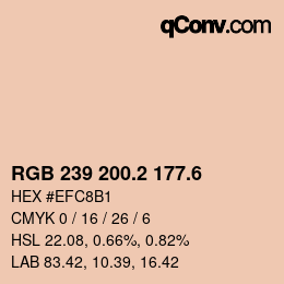 カラーコード: RGB 239 200.2 177.6 | qconv.com