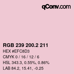 カラーコード: RGB 239 200.2 211 | qconv.com