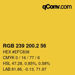 カラーコード: RGB 239 200.2 56 | qconv.com