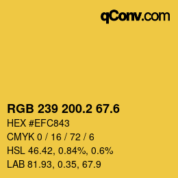 カラーコード: RGB 239 200.2 67.6 | qconv.com