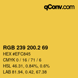 カラーコード: RGB 239 200.2 69 | qconv.com