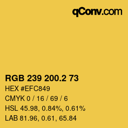 カラーコード: RGB 239 200.2 73 | qconv.com