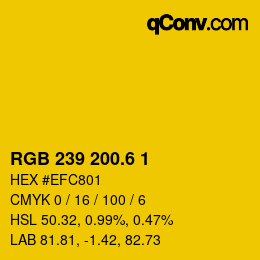 カラーコード: RGB 239 200.6 1 | qconv.com
