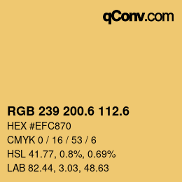 カラーコード: RGB 239 200.6 112.6 | qconv.com