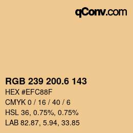 カラーコード: RGB 239 200.6 143 | qconv.com