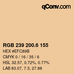 カラーコード: RGB 239 200.6 155 | qconv.com