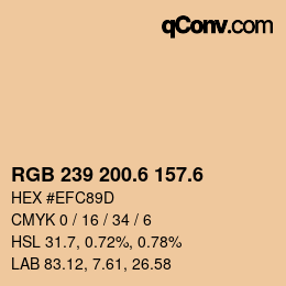 カラーコード: RGB 239 200.6 157.6 | qconv.com
