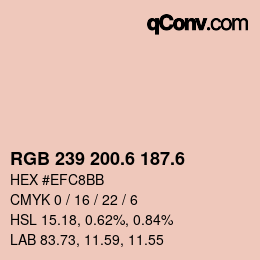 カラーコード: RGB 239 200.6 187.6 | qconv.com
