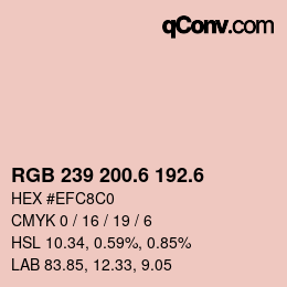 カラーコード: RGB 239 200.6 192.6 | qconv.com