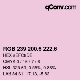 カラーコード: RGB 239 200.6 222.6 | qconv.com