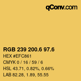 カラーコード: RGB 239 200.6 97.6 | qconv.com