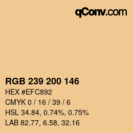 颜色代码: RGB 239 200 146 | qconv.com