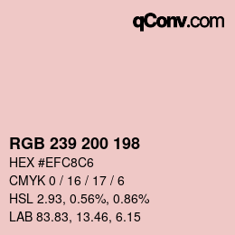 Color code: RGB 239 200 198 | qconv.com