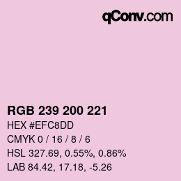 颜色代码: RGB 239 200 221 | qconv.com