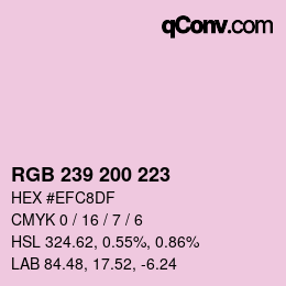 Color code: RGB 239 200 223 | qconv.com