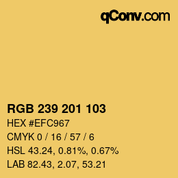 Color code: RGB 239 201 103 | qconv.com