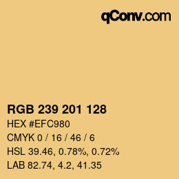 カラーコード: RGB 239 201 128 | qconv.com