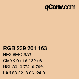 Color code: RGB 239 201 163 | qconv.com