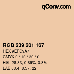 Color code: RGB 239 201 167 | qconv.com