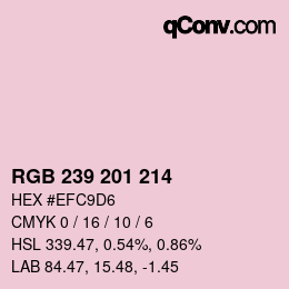Color code: RGB 239 201 214 | qconv.com