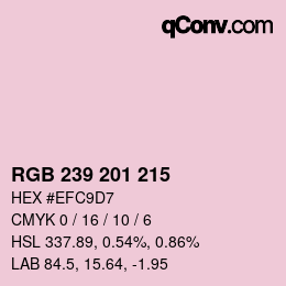 Color code: RGB 239 201 215 | qconv.com