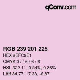 Color code: RGB 239 201 225 | qconv.com