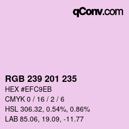 Color code: RGB 239 201 235 | qconv.com