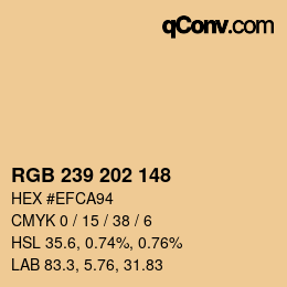 Código de color: RGB 239 202 148 | qconv.com