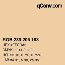 カラーコード: RGB 239 205 163 | qconv.com