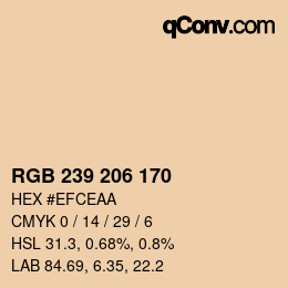 カラーコード: RGB 239 206 170 | qconv.com
