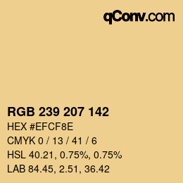 Color code: RGB 239 207 142 | qconv.com