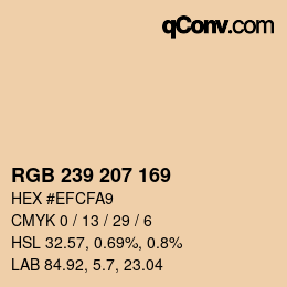 Código de color: RGB 239 207 169 | qconv.com