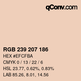 颜色代码: RGB 239 207 186 | qconv.com