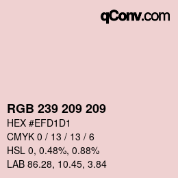 Color code: RGB 239 209 209 | qconv.com