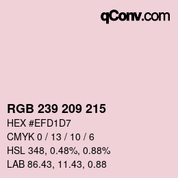 カラーコード: RGB 239 209 215 | qconv.com