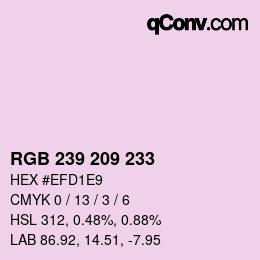 Color code: RGB 239 209 233 | qconv.com
