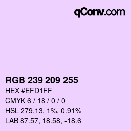 Color code: RGB 239 209 255 | qconv.com