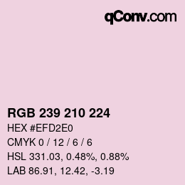 Color code: RGB 239 210 224 | qconv.com