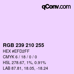 Color code: RGB 239 210 255 | qconv.com