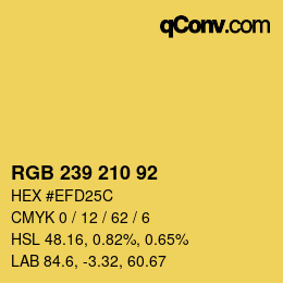 カラーコード: RGB 239 210 92 | qconv.com
