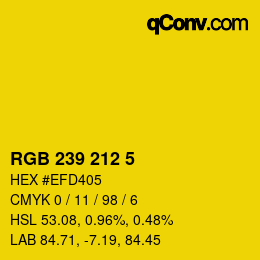 颜色代码: RGB 239 212 5 | qconv.com
