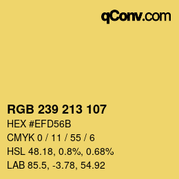 カラーコード: RGB 239 213 107 | qconv.com