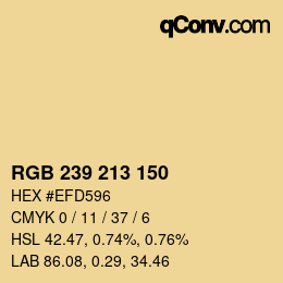 Color code: RGB 239 213 150 | qconv.com