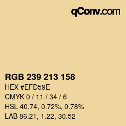 Color code: RGB 239 213 158 | qconv.com