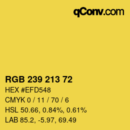 Color code: RGB 239 213 72 | qconv.com