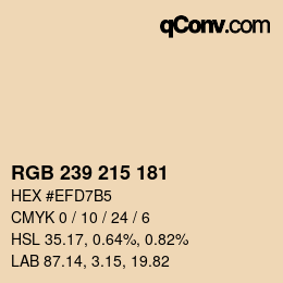 Color code: RGB 239 215 181 | qconv.com