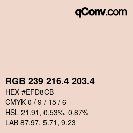 カラーコード: RGB 239 216.4 203.4 | qconv.com