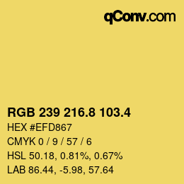 カラーコード: RGB 239 216.8 103.4 | qconv.com