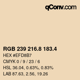 カラーコード: RGB 239 216.8 183.4 | qconv.com